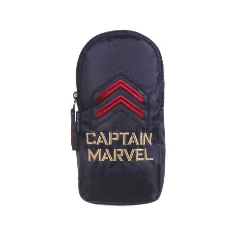 Estojo Escolar Capitã Marvel Com Elástico Para Caderno Dermiwil