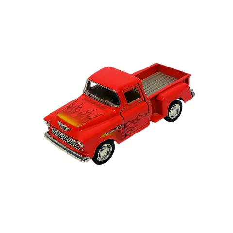 Miniatura Colecionável Chevy 3100 Stepside Pick-Up 1955 Laranja Flame 1/32 Kinsmart