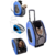 Carrito bolso para mascotas Ibiyaya Eva 4 en 1 en color azul, mostrando diferentes formas de uso con perros y gatos.