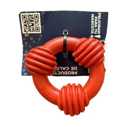 Juguete Aro Mordillo Con Relieve Tpr Pet Max Resistente Perros 9 Cm 