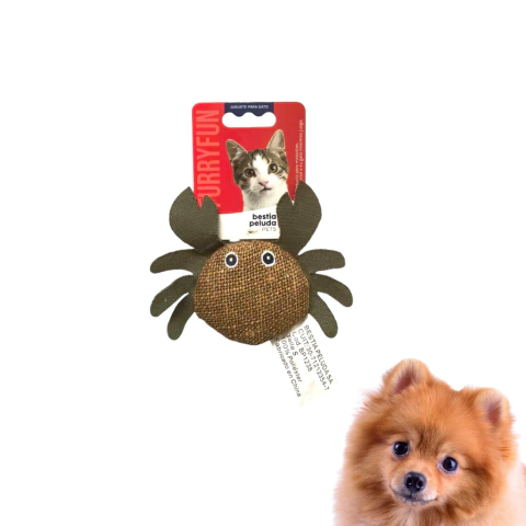 Juguete cangrejo de peluche para mascotas, de 10 cm