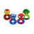 Peluche sonajero de Marvel con personajes como Hulk, Iron Man, Capitán América y Spider-Man, ideal para perros.