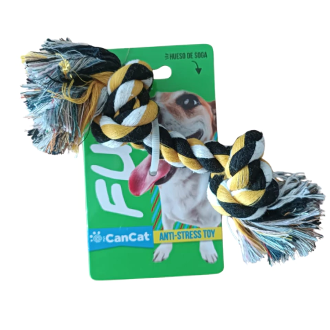 Juguete Cuerda Soga Multicolor Pequeña con Dos Nudos 