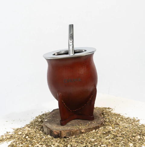 Imagen de Mate Hades XL acero inoxidable y cuero