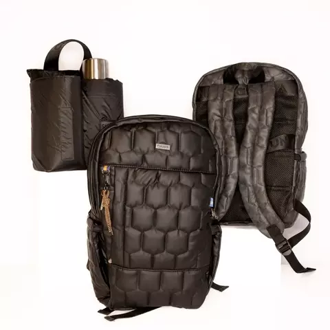 Mochila con Porta Notebook y Matero Desmontable Reims "Hexágonos" - comprar online