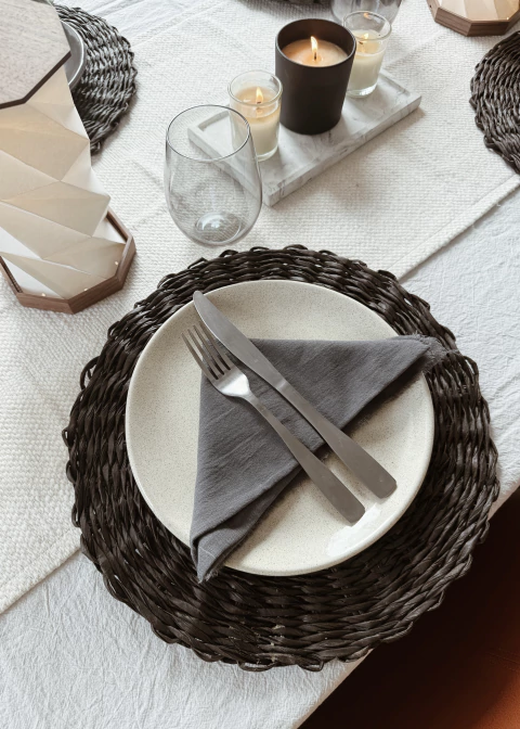 SET DE 4 SERVILLETAS GASA - CEMENTO - comprar online