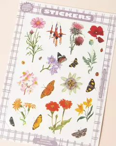 Flora nativa. Plancha de stickers en internet