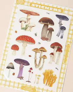 Reino fungi. Plancha de stickers en internet
