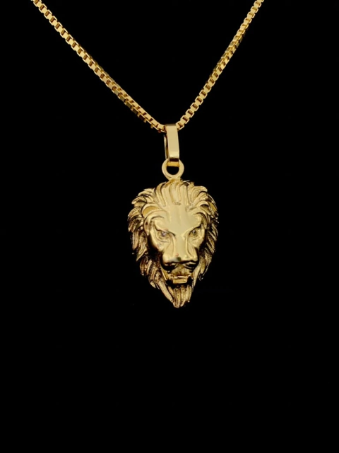 Pingente Leão 4D com Zircônia nos Olhos - 3,5 cm