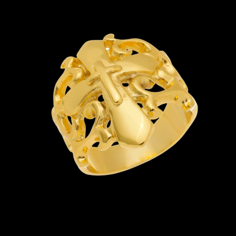 Anel de Cruz Trabalhado - 8,0 g