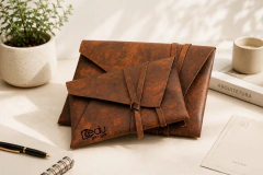 kit 10 Envelope couro sintetico 15x21 personalizado
