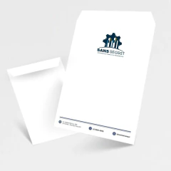 Envelope simples A4 branco personalizado