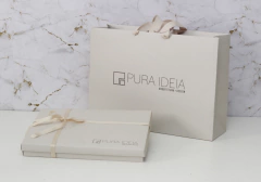 caixa A4 para projeto com sacola off white