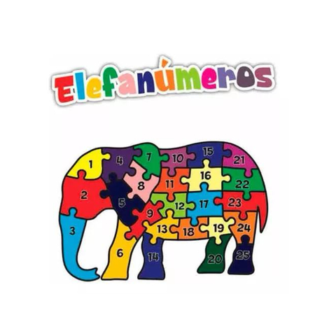 QUEBRA CABEÇA ELEFANÚMEROS ELEFANTE NÚMEROS - 25 PEÇAS