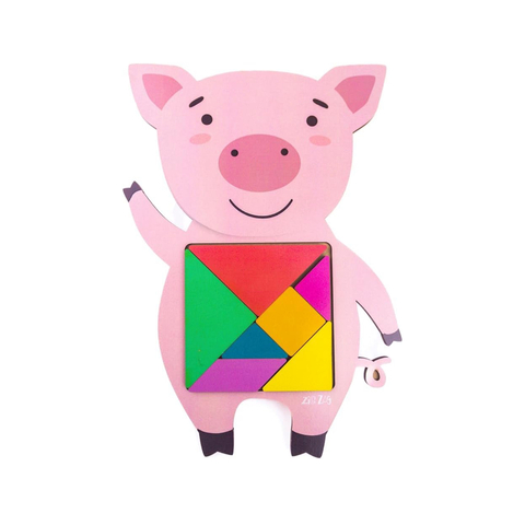 Brinquedo Educativo Tabuleiro 30x20 Tangram Madeira