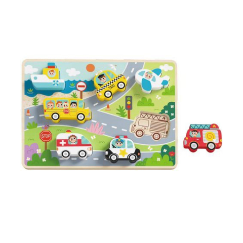 Tabuleiro de Encaixe - Transportes