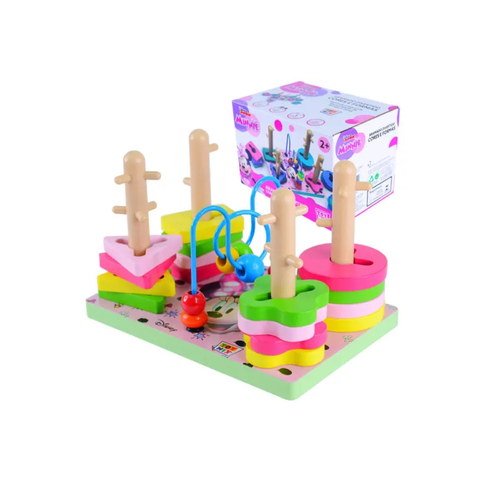 Brinquedo Pedagogico Disney Minnie Aramado Encaixe Forma Cor
