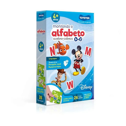 QUEBRA-CABECA Educativo Disney Montando o Alfabeto 26P