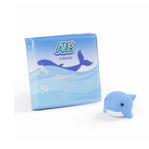 Livro de banho com bichinho baleia unissex Pimpolho