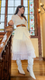 Saia Midi Tule Poá Branca Off White - loja online