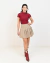 Body Manga Curta Gola Alta Vinho Marsala Cereja Cherry - comprar online