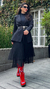 Saia Mídi Tule Poá Preta - Nardim - Authentic Fashion