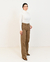 Calça Wide Leg Sarja Marrom Caqui na internet