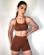 Imagem do Shorts Curto Feminino Fitness Básico - Marrom