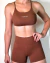 Shorts Curto Feminino Fitness Básico - Marrom - loja online