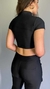 Imagem do Cropped Manga Curta Gola Alta Preto