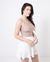 Cropped Regata Nadador Liso Bege Nude na internet