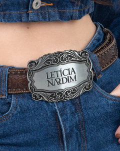 Fivela Prata Escovado PERSONALIZADA