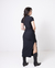 Vestido Tubinho Midi Manga Curta Fenda Lateral Preto - Nardim - Authentic Fashion