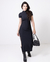 Vestido Tubinho Midi Manga Curta Fenda Lateral Preto - loja online