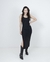 Vestido Tubinho Midi Preto Alça Fina Fenda Lateral na internet