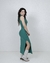 Vestido Tubinho Midi Verde Regata Gola Alta Fenda Lateral - Nardim - Authentic Fashion