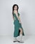 Vestido Tubinho Midi Verde Alça Fina Fenda Lateral - comprar online