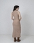 Vestido Tubinho Midi Nude Regata Gola Alta Fenda Lateral na internet