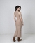 Vestido Tubinho Midi Nude Regata Gola Alta Fenda Lateral - loja online