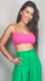 Top Cropped Reto Com Alcinha Canelado Rosa Pink na internet