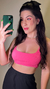 Imagem do Top Cropped Reto Com Alcinha Canelado Rosa Pink
