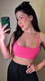 Top Cropped Reto Com Alcinha Canelado Rosa Pink