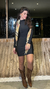 Vestido Tubinho Curto Preto - Manga Longa