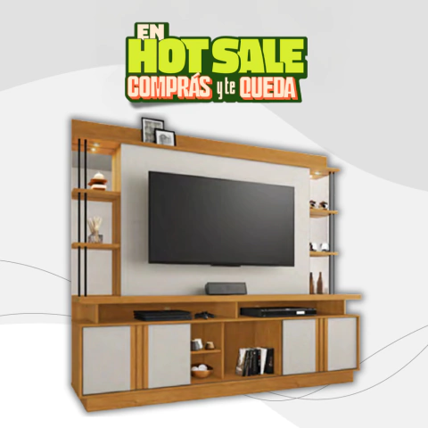 Centro de Entretenimiento Esplendor Para Tv 65" - Cinamomo/Off White
