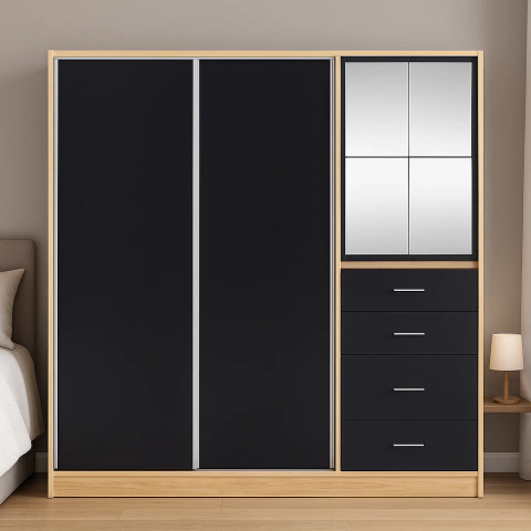 Placard Murano 207cm. - Hiskory/Negro - comprar online