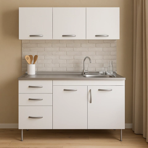 Amoblamiento De Cocina Blanco 120 - comprar online