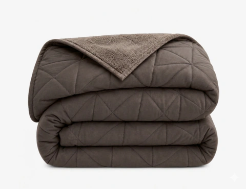 Flanel Con Corderito 1 Plaza 1/2 Vison (ED - 10801)
