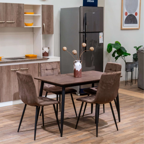 Juego Comedor Napoles 120CM. (DT-2138) + 4 Sillas (6401) - comprar online