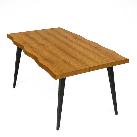 Mesa De Comedor Madera MDF Patas Metal Negro/Marrón 130x80cm. (DT-1301) - comprar online