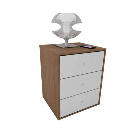 Mesa De Luz 3 Cajones Carvalho